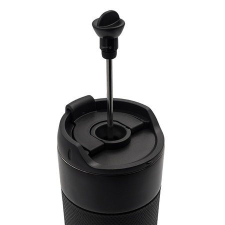 Kubek termiczny z french press Aspet 450 ml, czarny  | R08191.02