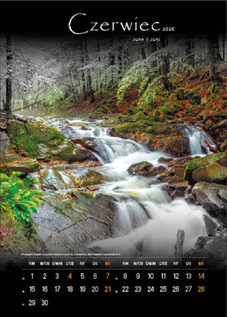 Kalendarz wieloplanszowy STANDARD – Tajemnicze Bieszczady | J-WP127