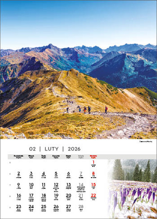 Kalendarz wieloplanszowy STANDARD – Tatry | J-WP121