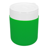 Kubek ceramiczny TEONA z plastikową pokrywką, biały - 320 ml | PR-6146.01