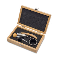 Zestaw do wina w bambusowym pudełku Sommelier, beżowy | RD-R22522.13