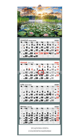 Kalendarz czterodzielny – Lilie wodne | J-C 50 BK