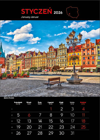 Kalendarz wieloplanszowy STANDARD – Najpiękniejsze miasta Polski | J-WP119