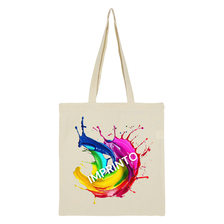 Płaska torba bawełniana 220g naturalna z kolorowym nadrukiem | CB220.100