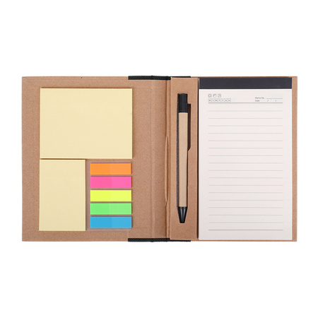 Notes memo 100x180/70k linia Kraft Paper, czarny/beżowy | R73661.02