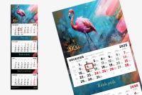 Kalendarz czterodzielny - wypukły twardy