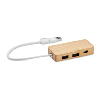 3-portowy bambusowy hub USB HUBBAM | MO-MO2143-40