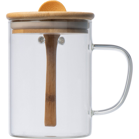 Kubek szklany z łyżeczką JACKSON 420 ml | EG-322466