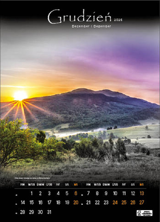Kalendarz wieloplanszowy STANDARD – Tajemnicze Bieszczady | J-WP127