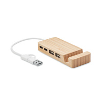4-portowy bambusowy hub USB | MO-MO2144-40