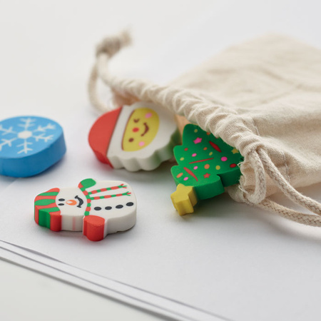 4 świąteczne gumki zmazujące RUBBIES | MO-CX1526-13