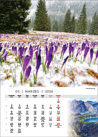 Kalendarz wieloplanszowy STANDARD – Tatry | J-WP121