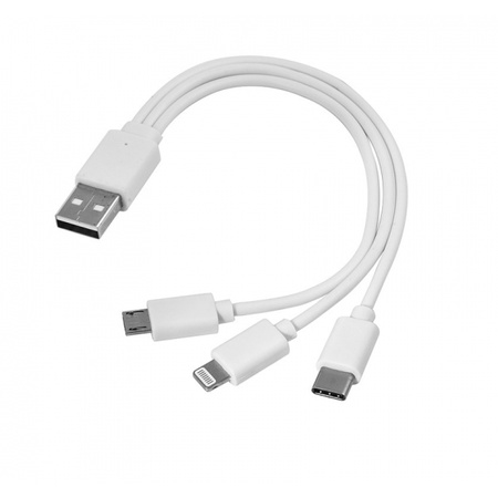 Kabel USB 3w1 micro USB + USB typ C + Lightning | EG-EG ZT7