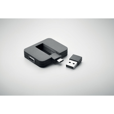 4-portowy hub USB SQUARE-C | MO-MO2254-03