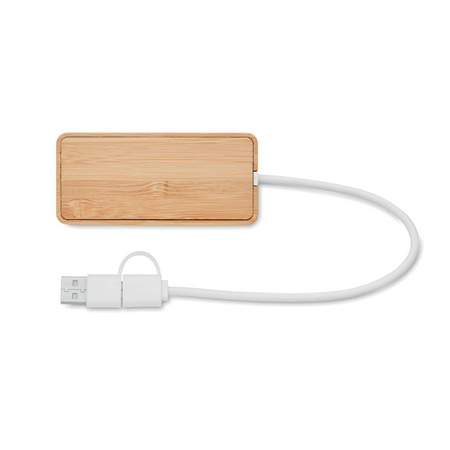 3-portowy bambusowy hub USB | MO-MO2143-40