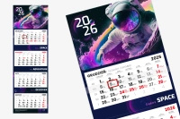 Kalendarz czterodzielny - wypukły miękki