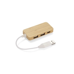 Rozdzielacz bambusowy HUB USB z wymienną wtyczką - RIVO 09170-17