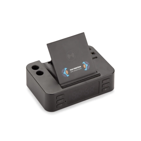 Budzik z ładowarką indukcyjną CLOCKI | BC-09172-02