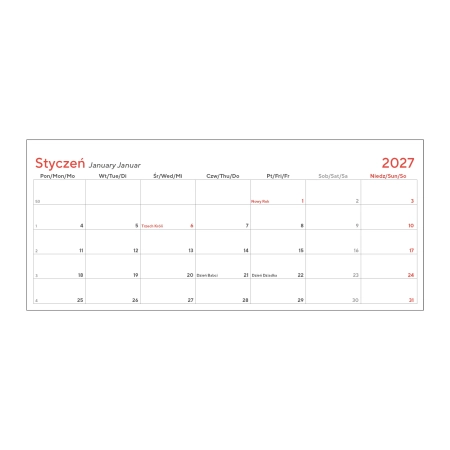 Terminarz biurkowy MIESIĘCZNY | JT-TBP220