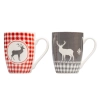 Zestaw 2 świątecznych kubków porcelanowych 300 ml ANKARA 2536mc