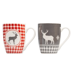 Zestaw 2 świątecznych kubków porcelanowych 300 ml ANKARA 2536mc