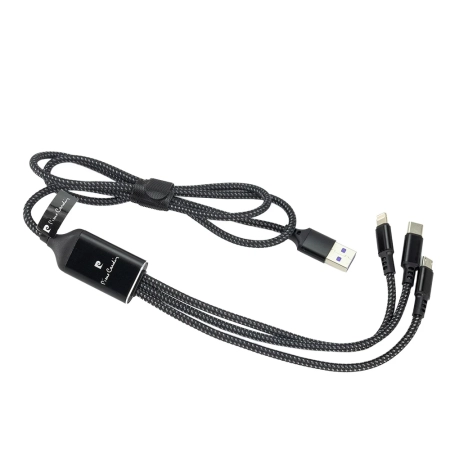 Kabel do ładowania 3w1 z podświetlanym logo Pierre Cardin | MC-B9000400IP303