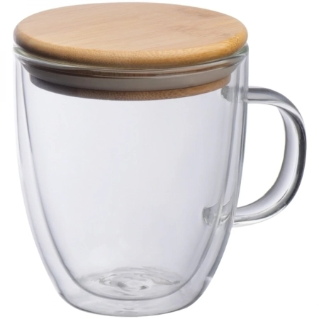 Kubek szklany z pokrywką GERTHE 350 ml | EG-153766