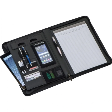 Folder A4 z notatnikiem w linie i kieszenią na tablet ISAIAH | MC-2063603