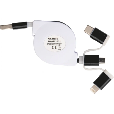 Kabel do ładowania z 3 wtyczkami rozwijany NICO | MC-2165203
