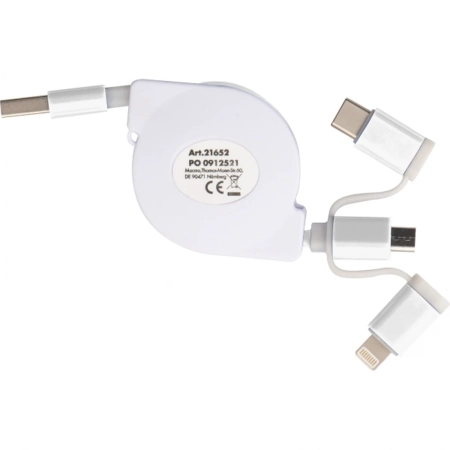 Kabel do ładowania z 3 wtyczkami rozwijany NICO | MC-2165206