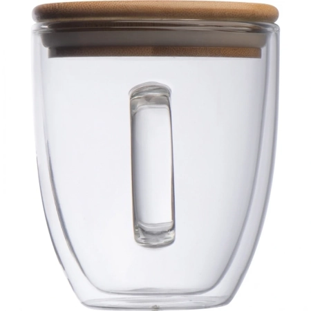 Kubek szklany z pokrywką 350 ml CECIL | MC-8153766