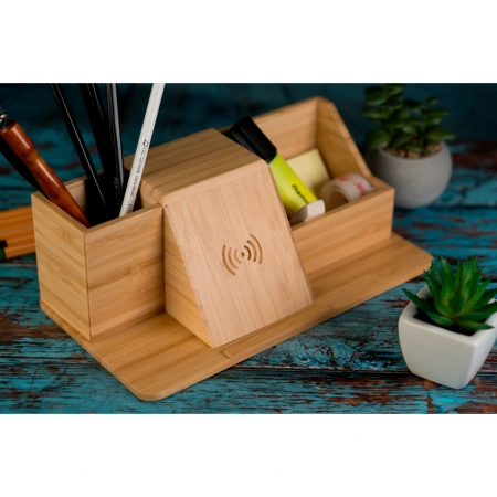 Organizer na biurko z ładowarką indukcyjną LUBLIN | EG-359513