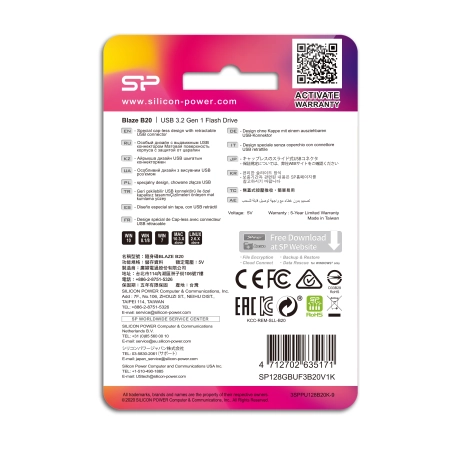 Pendrive B20, 64GB 3.0 Silicon Power | EG-EG 812003 64GB