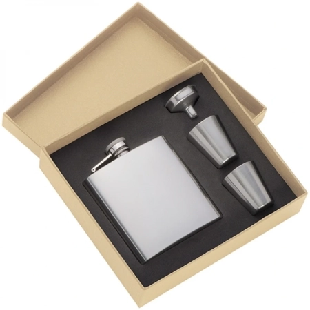 Piersiówka stalowa 170 ml z 2 kieliszkami SANDVIKEN | EG-016807