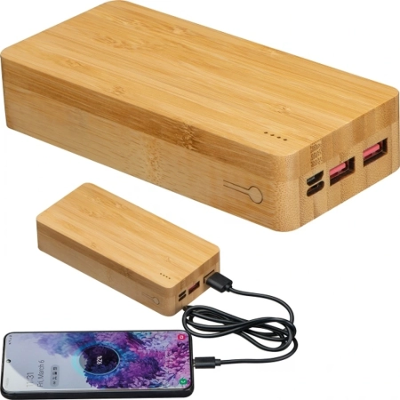 Power bank 20000 mAh bambusowy VALERIA 3396913