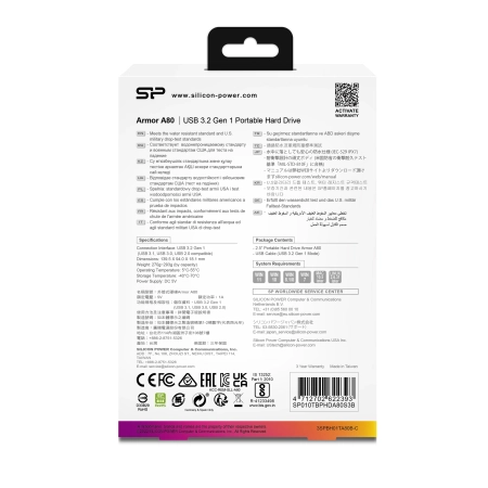 Przenośny dysk USB 3.0 Armor A80, 2TB Silicon Power | EG-EG 820744 2TB