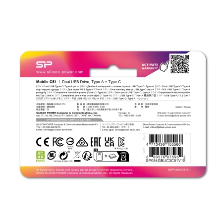 Pendrive Mobile C51, 64GB 3.2 Silicon Power | EG-EG834203 64GB