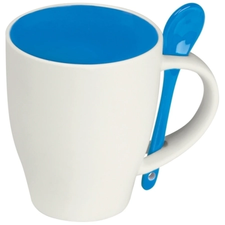 Kubek ceramiczny z łyżeczką PALERMO 250 ml | EG-509504