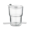 Szklany kubek ze słomką 400ml SIP | MO-MO2502-22