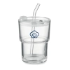 Szklany kubek ze słomką 400ml SIP | MO-MO2502-22