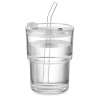 Szklany kubek ze słomką 400ml SIP | MO-MO2502-22
