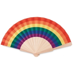 Tęczowy drewniany wachlarz BOWFAN MO6446-99 Tęczowy drewniany wachlarz BOWFAN MO6446-99
