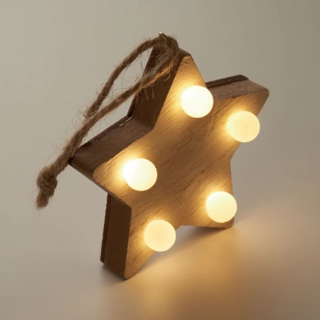 Drewniana gwiazda z lampkami LALIE | MO-CX1531-40