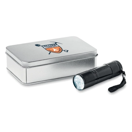 Metalowa latarka z 9 LED LED PLUS | MO-KC6860-03