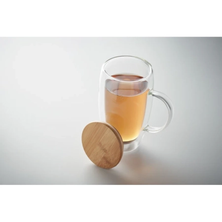 Szklany kubek z podwójnymi ściankami 450 ml TEROL | MO-MO2673-22