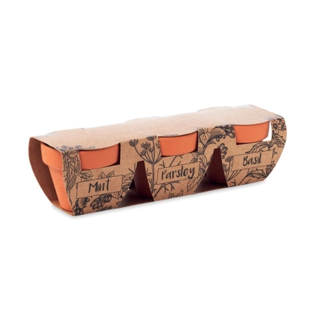 Zestaw 3 doniczek z terakoty FLOWERPOT | MO-MO6145-40