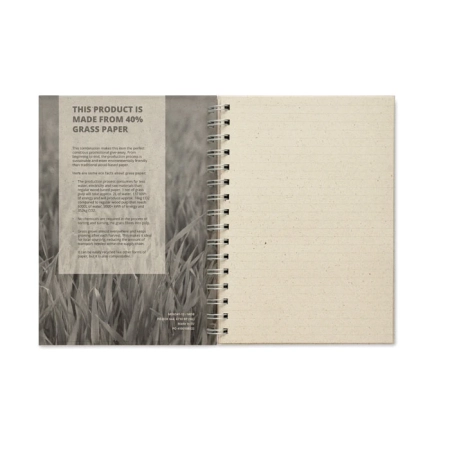 Notes A5 kratkę, papier z trawy GRASS BOOK | MO-MO6541-13