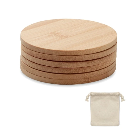 Zestaw 6 bambusowych podstawek BAYIN SET MO6601-40