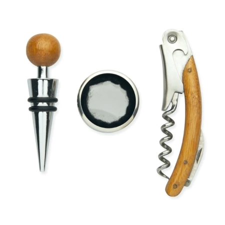 Zestaw do wina w bambusowym PU SONOMA | MO-MO8147-40