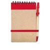 Notes Kraft z długopisem, czerwony/beżowy | RD-R73795.08
